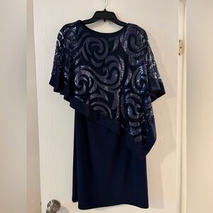 Elegant Navy Sequin Dress